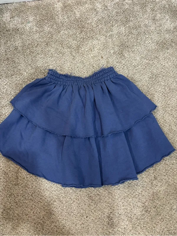 Aerie Ruffle Skirt Tiered Smocked Waist Casual Small Blue Purple Flowy Beachy - Image 2