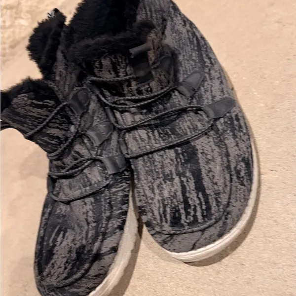 Hey Dude Black Fur Shoes - Image 2