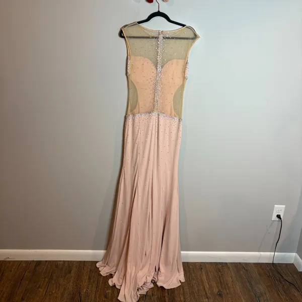 Jovani Prom 31073 Blush Pink Rhinestone Illusion dress - Image 6