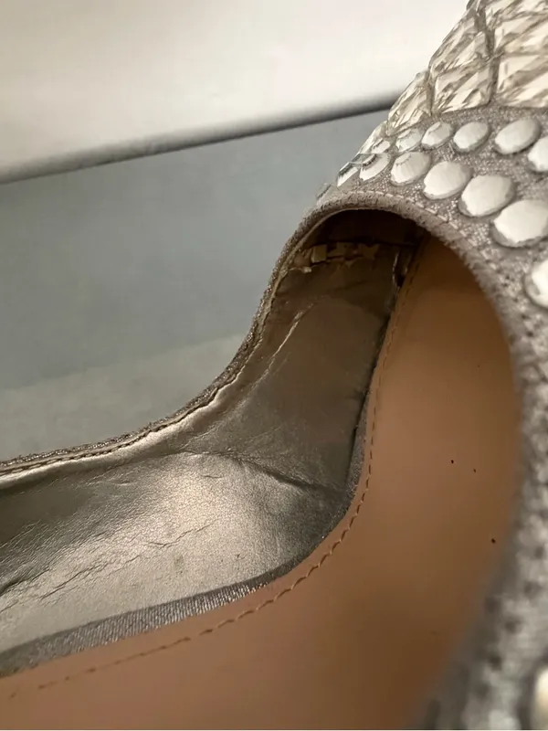 Steve Madden Women Rhinestone Pumps Silver Pointed Toe Heels Sz 6M Vivid-S(B261) - Image 13