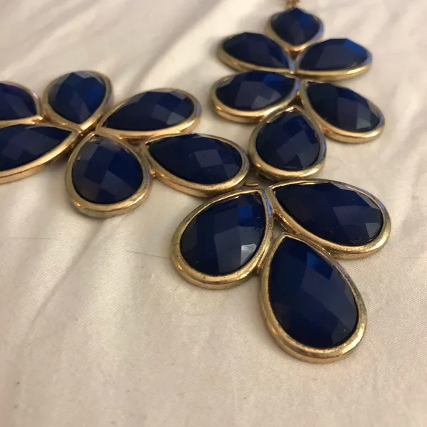 Blue and gold bib necklace - Image 2