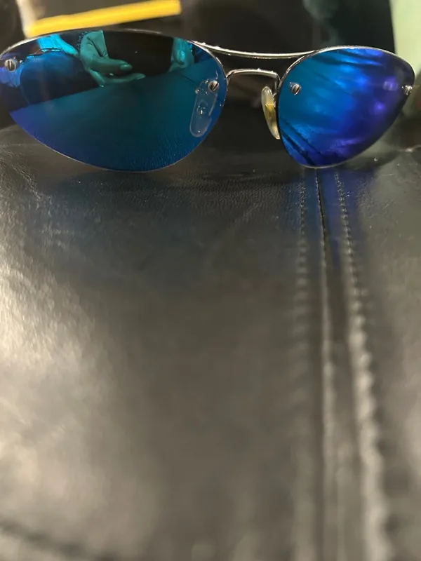 Ray Ban Blue Mirrored Oval Women's Sunglasses NWOT - Image 7