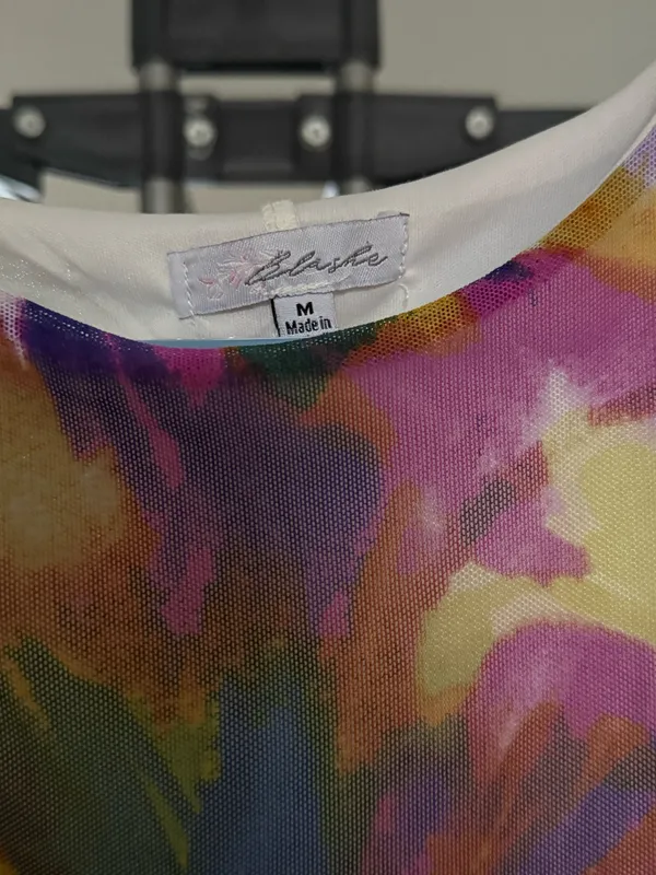 Yellow and purple floral mini dress - Image 3