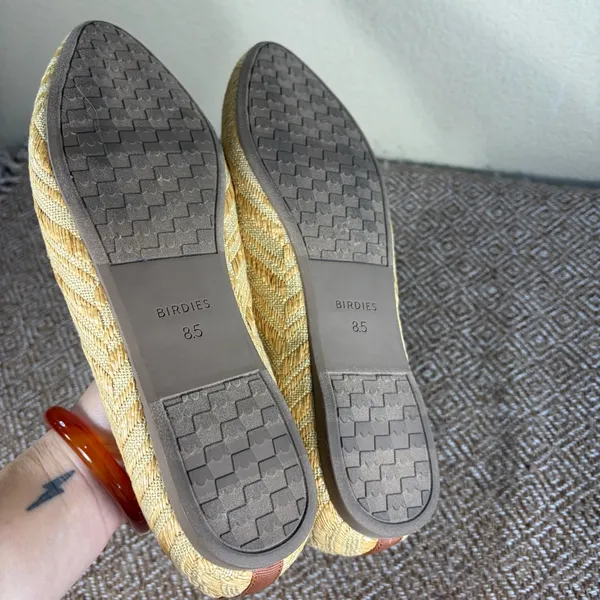 Birdies Womens Chevron Woven Slip-On Loafers in Natural Tan Sz 8.5 Casual Comfy - Image 8