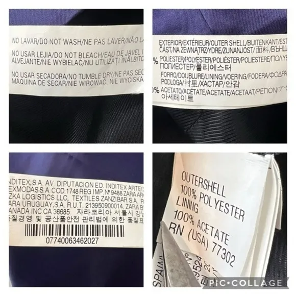 Zara Basic Strapless Navy Satin Peplum Cocktail Dress Size S - Image 8