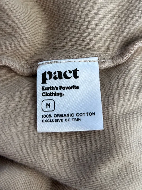 Pact Women's Pure Velour Zip Hoodie Sesame Color Size Medium - Image 4