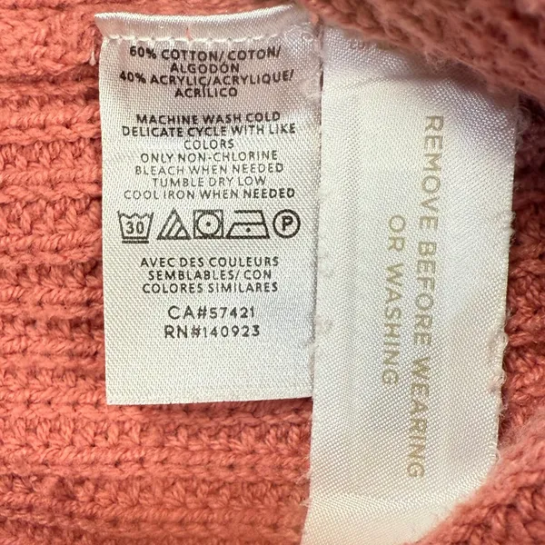 Loft Cardigan Sweater Womens Medium Pink Ribbed Knit Cottagecore Academia Granny - Image 7