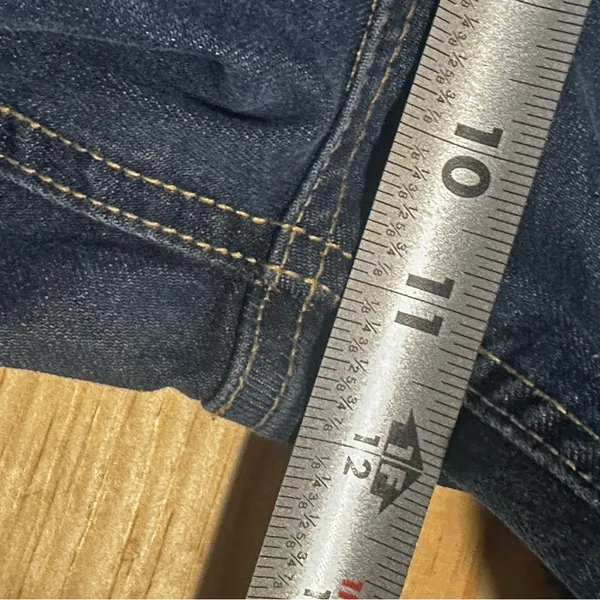 90s boohoo‎ flare jeans high rise dark wash size 6 - Image 4