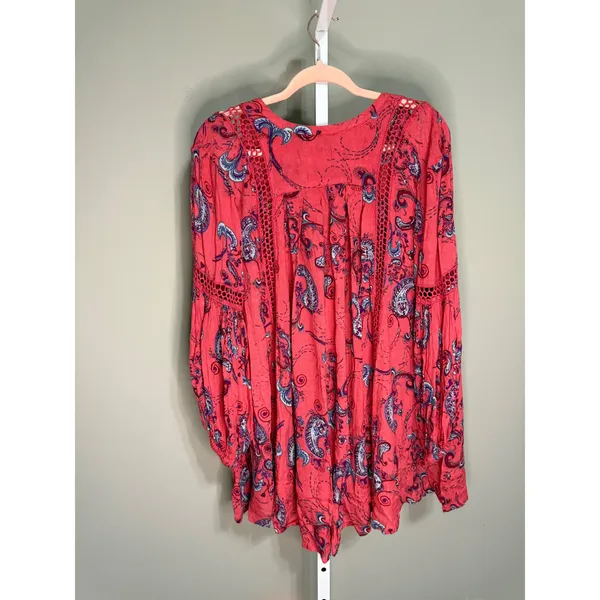 Free People Just The‎ Two Of Us Paisley Tunic Whimsy Boho S Festival Indie - Image 4