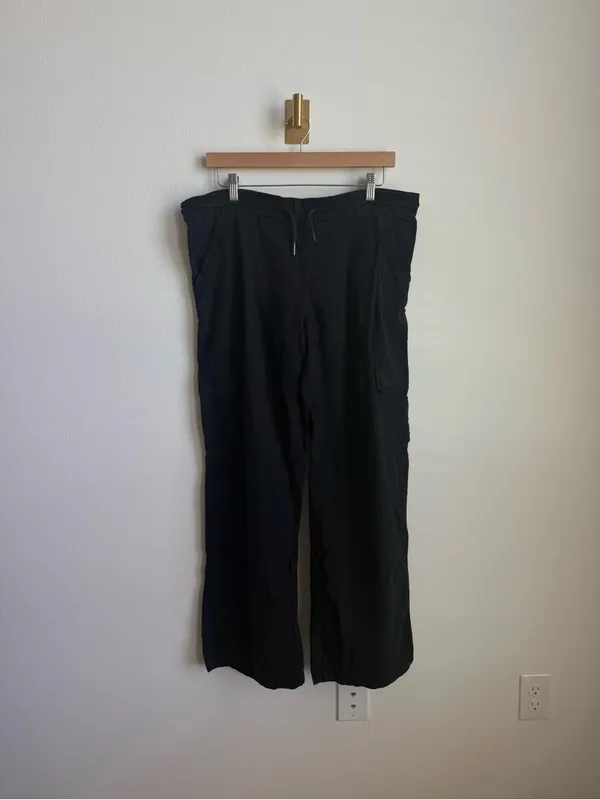 PACT Organic Cotton Hemp Cargo Wide Leg Pants Black Size Medium - Image 5