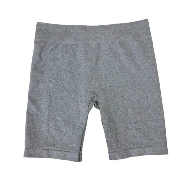 Intimately Free People M Gray Ribbed Seamless High Waist Stretch Biker‎ Shorts - Image 2