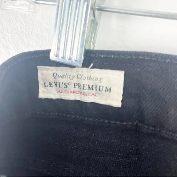 LEVI’S Black Big E Button Fly Wedgie Straight Leg Jeans Size 28 Biker Casual - Image 5