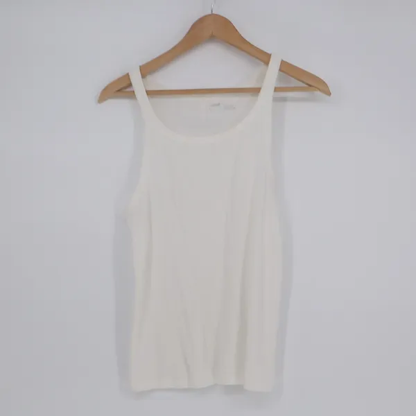 Aerie Tank Top Womens Large White Ribbed Knit Scoop Neck Sleeveless Outdoor - Image 2