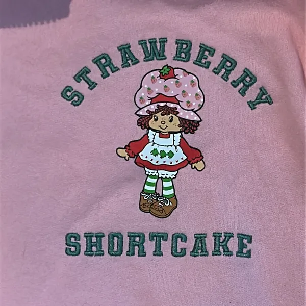 Strawberry‎ Shortcake '79 Juniors Quarter Zip Graphic Pullover Large Sweatshirt - Image 2