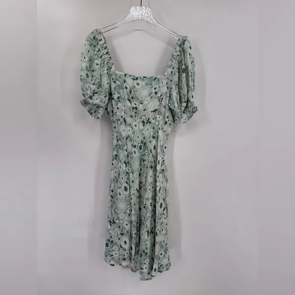 Anthropologie Forever That Girl Sweetheart‎ Floral Mini Dress Mint size small - Image 4