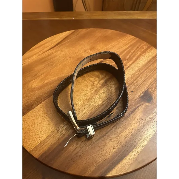 Onyx Brighton Women’s Braided Black Leather Belt L/34 - Image 4