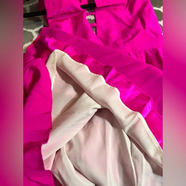 Amanda Uprichard Fuchsia Halter 100% Silk Dress colorful mini halter designer S - Image 8