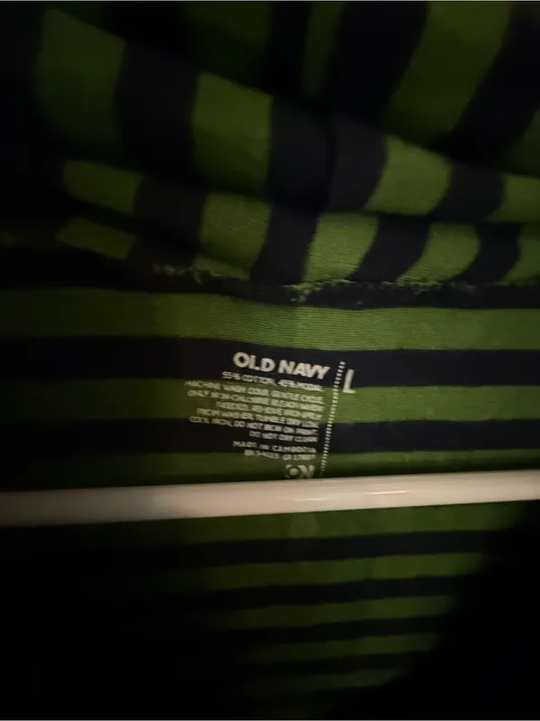 Old Navy Green and navy Striped Long-Sleeve Cowl Neck Top - Image 3