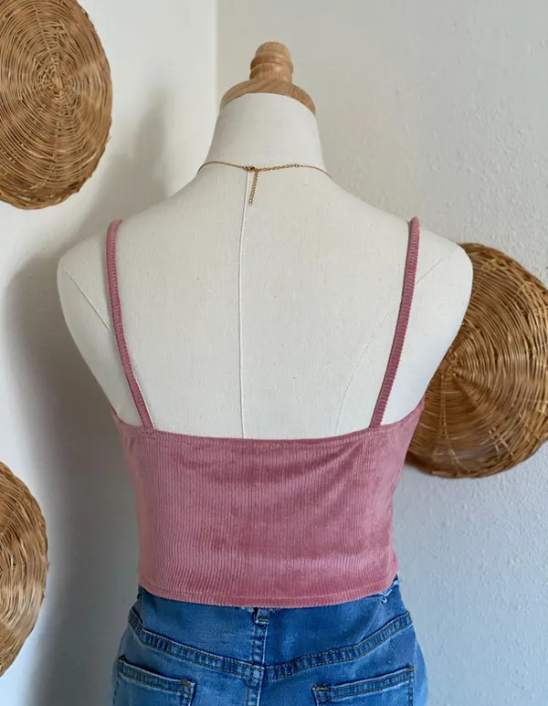 Light Pink Corset Crop Top Size M - Image 2