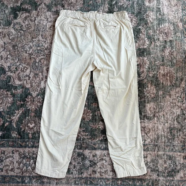 Sonoma Pants M Cream Elastic Waist Cotton Casual Minimalist - Image 5