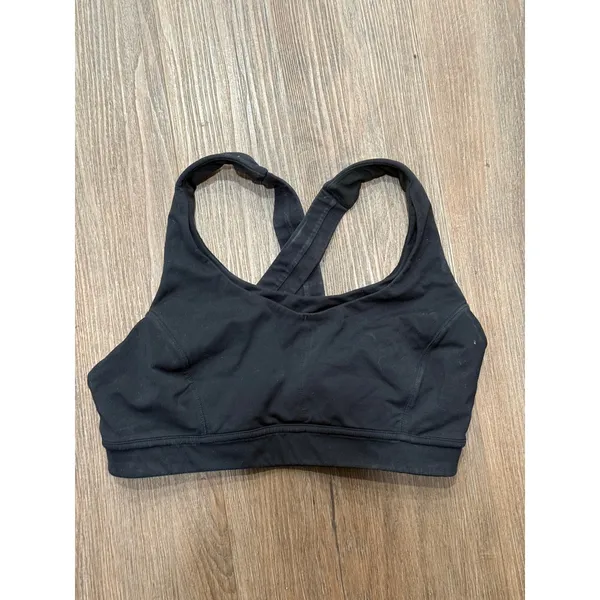 Lululemon Energy Bra Black Women Size 6 Cross Back Medium Support Sports‎ Bra - Image 3
