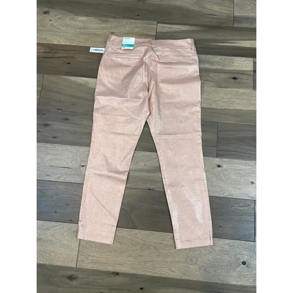 Old Navy Pixie Mid Rise Shimmer Ankle Pants Pink Size 12 New With Tag - Image 11