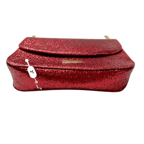 Jimmy‎ Choo Parfume Red Glitter Good Chain Clutch Shoulder Handbag COA - Image 8