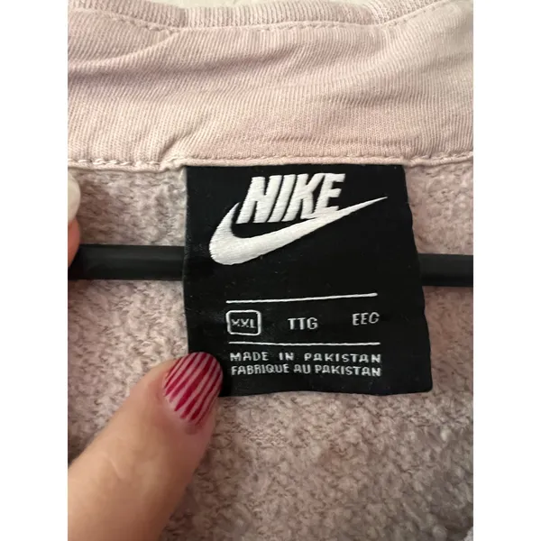 Nike Pink Quarter-Zip Sweatshirt Embroidered Logo - Image 4