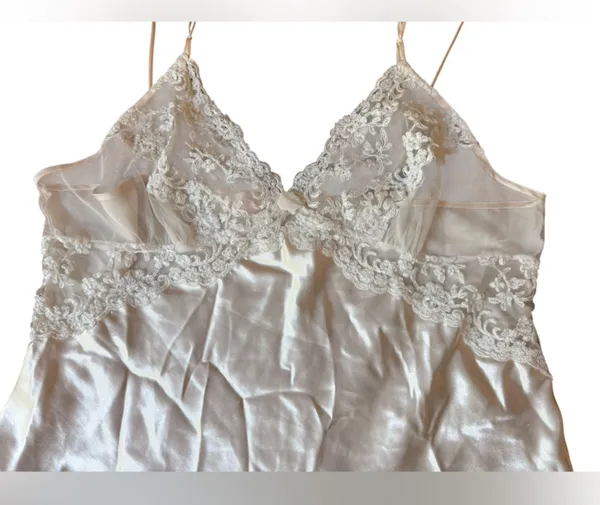 Belle Nuit Y2K Plus Pink Sheer Embroidered Floral Lace Lingerie Mini Slip Dress - Image 2