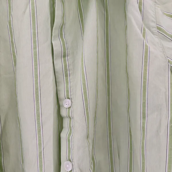 Eddie Bauer green striped button up shirt - Image 3