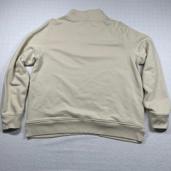 Carhartt Women’s Relaxed Fit Quarter Zip Sweatshirt L Beige Tencel - Image 2