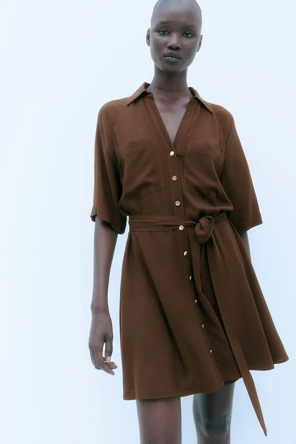 H&M Tie Belt Shirt Dress- Xsm- Nwt - Image 9