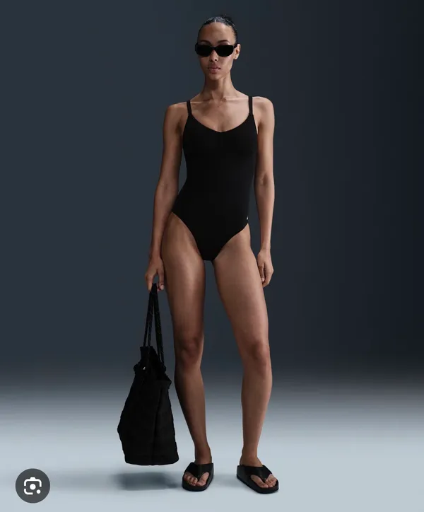 Nike Swim Water Texture Women's V-Neck One-Piece - Image 3