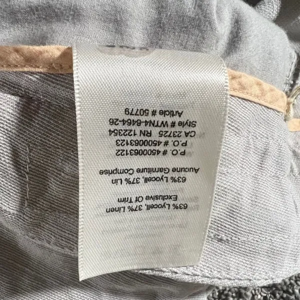 Wilfred Tapered Linen Blend Pants Womens 4‎ Grey Pleated Drawstring Trousers - Image 5
