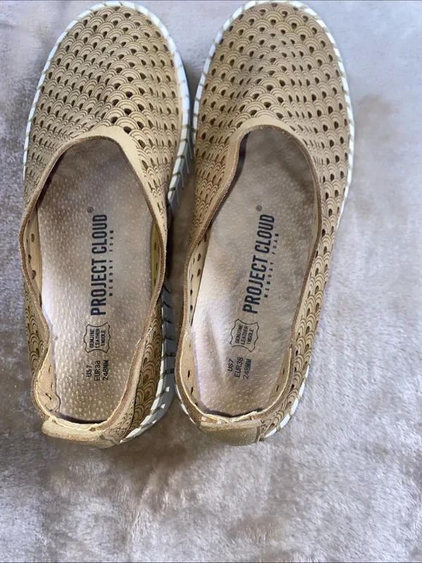 Women's Tan Slip-On Perforated Casual Sneakers - Image 5
