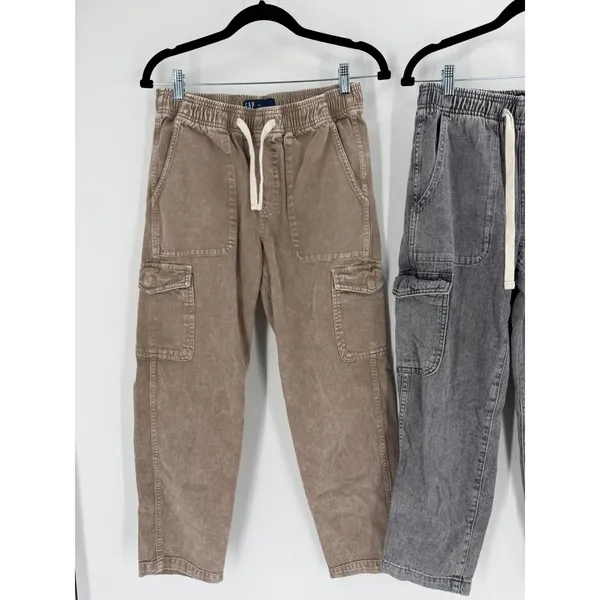 Gap Easy Jean Cargo Pants Women XS Brown Grey 2 Pack Elastic‎ Waist Gorpcore - Image 6
