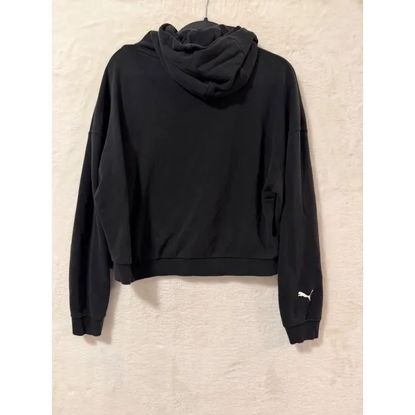 Puma BMW M Motorsport Cropped Hoodie Womens Large Black Pullover Sweatshirt - Image 7