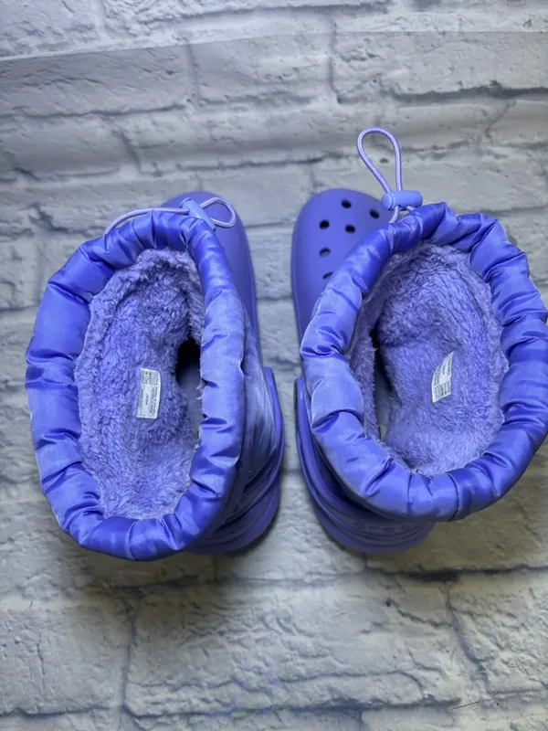 Crocs Classic Lined Neo Puff Snow Boots Purple Faux Fur Insulated M5/W7 - Image 7