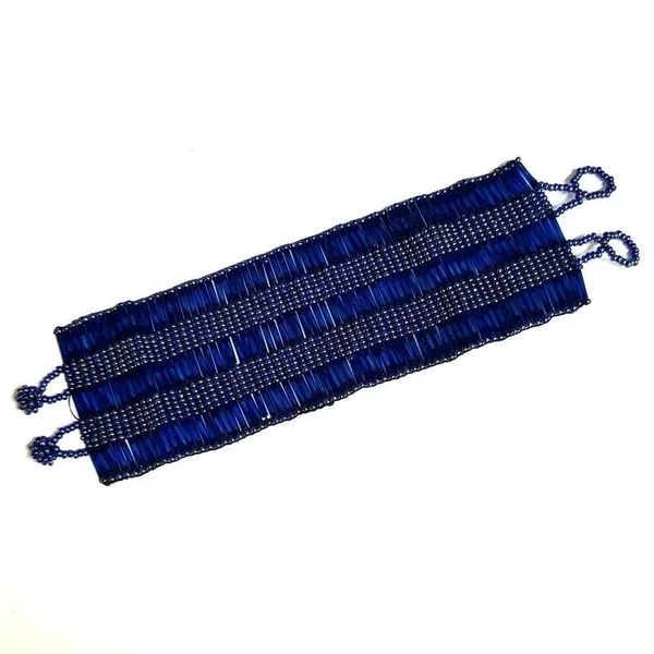 Blue beaded wide beaded bracelet - Image 8