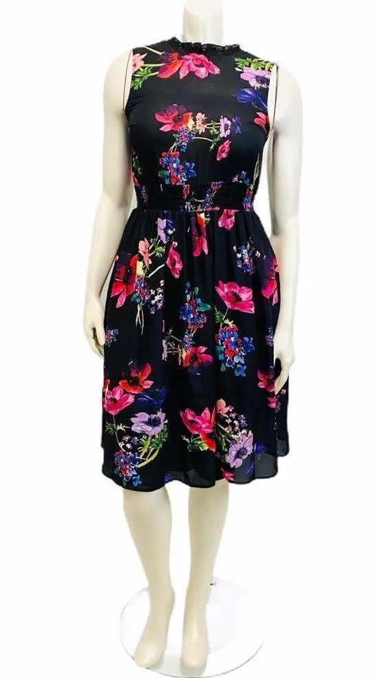 MODCLOTH Floral Women’s Small Savor the Occasion A Line Sleeveless Floral Dress - Image 3