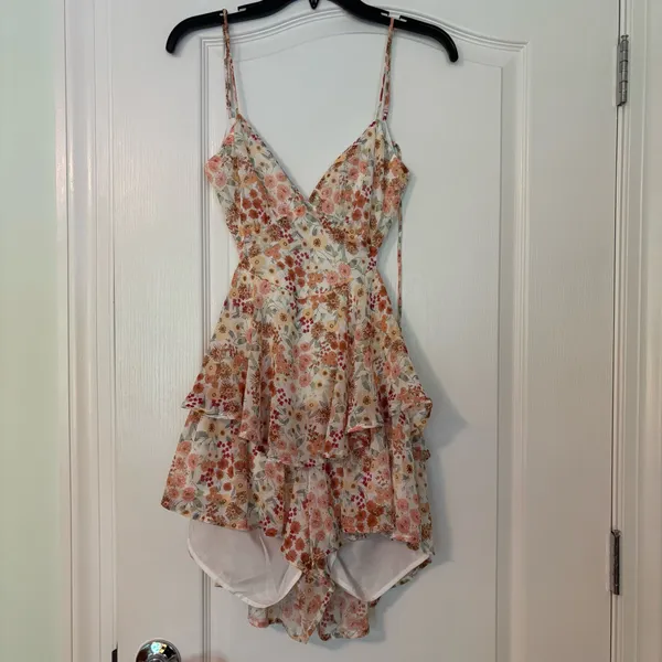 Sky to Moon Floral Tie Back Romper - Image 2