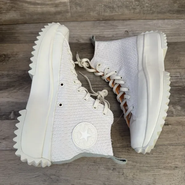 Converse Run Star Hike Hi Egret Peach Dream Platform Sneakers Size M9 W10.5 - Image 8