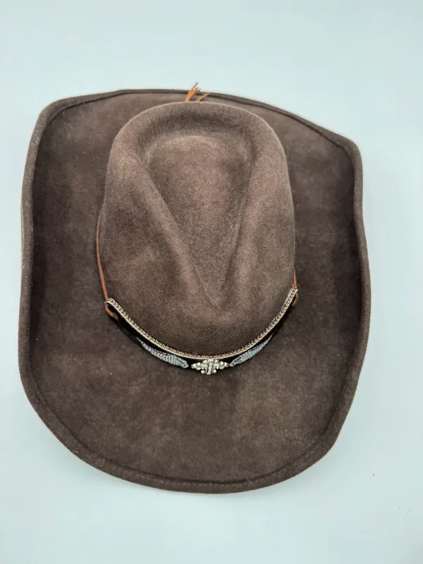 Run A Muck Brown Wool Felt Cowboy Hat NWT Adult Unisex Size L Western Cross - Image 2