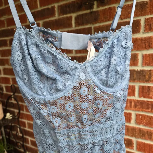 Victoria’s Secret lace blue bodysuit L - Image 2