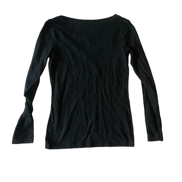 Mossimo Long Sleeve V Neck Tee Black Size M - Image 6