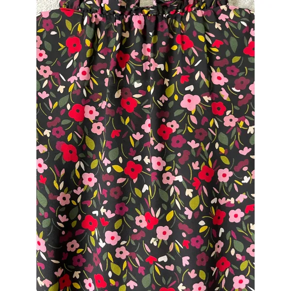 Kate Spade New York Love Colorfully Floral Ruffle Neck Sleeveless Blouse XS - Image 4