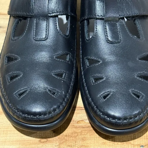 SAS‎ Roamer womens black leather strap loafers size 6N A26 - Image 5