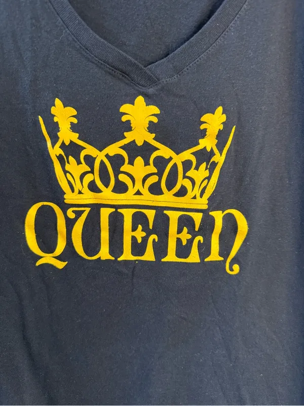 Next Level Apparel Black V-Neck Tee with Yellow Detail - Image 3