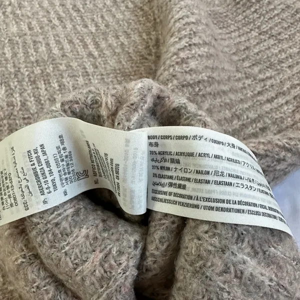 Abercrombie V-Neck Knitted Sweater in Rib - Pink/Grey Marl - M - Image 16