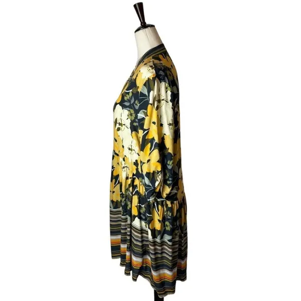 Anthropologie Blank‎ London Yellow Floral Button Front Hadley Tunic Dress XS - Image 7